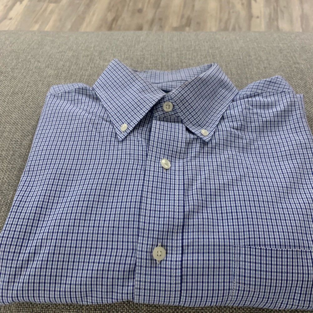 Club Room Blue Large Dress Shirt Long Sleeve